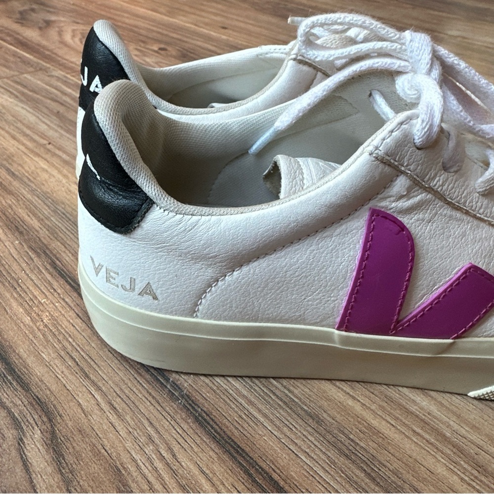 Veja Campo Ultra violet And black Leather Sneakers Womens Size 7 Purple magenta - Picture 6 of 10